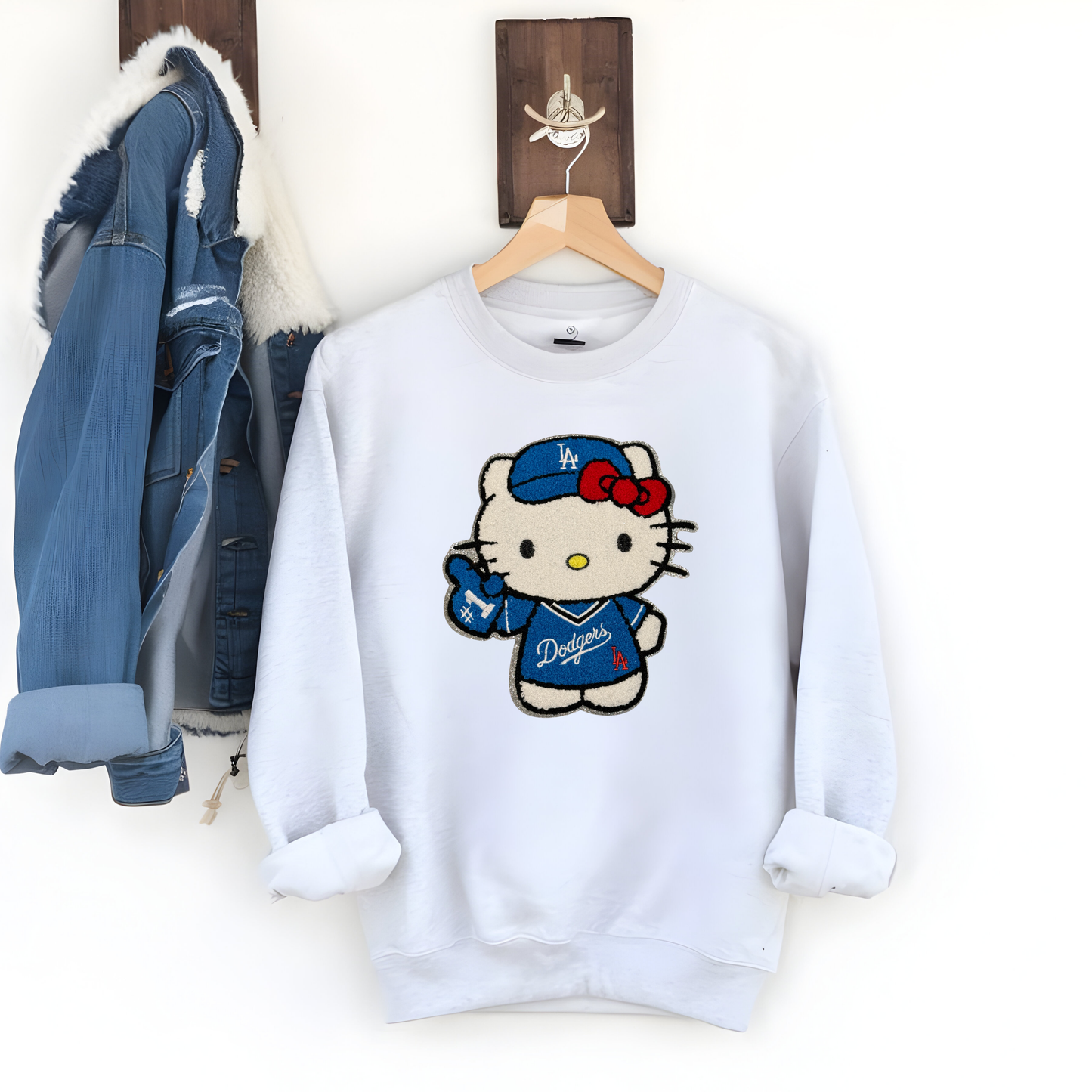 Kawaii Kitty Chenille Dodgers Patch