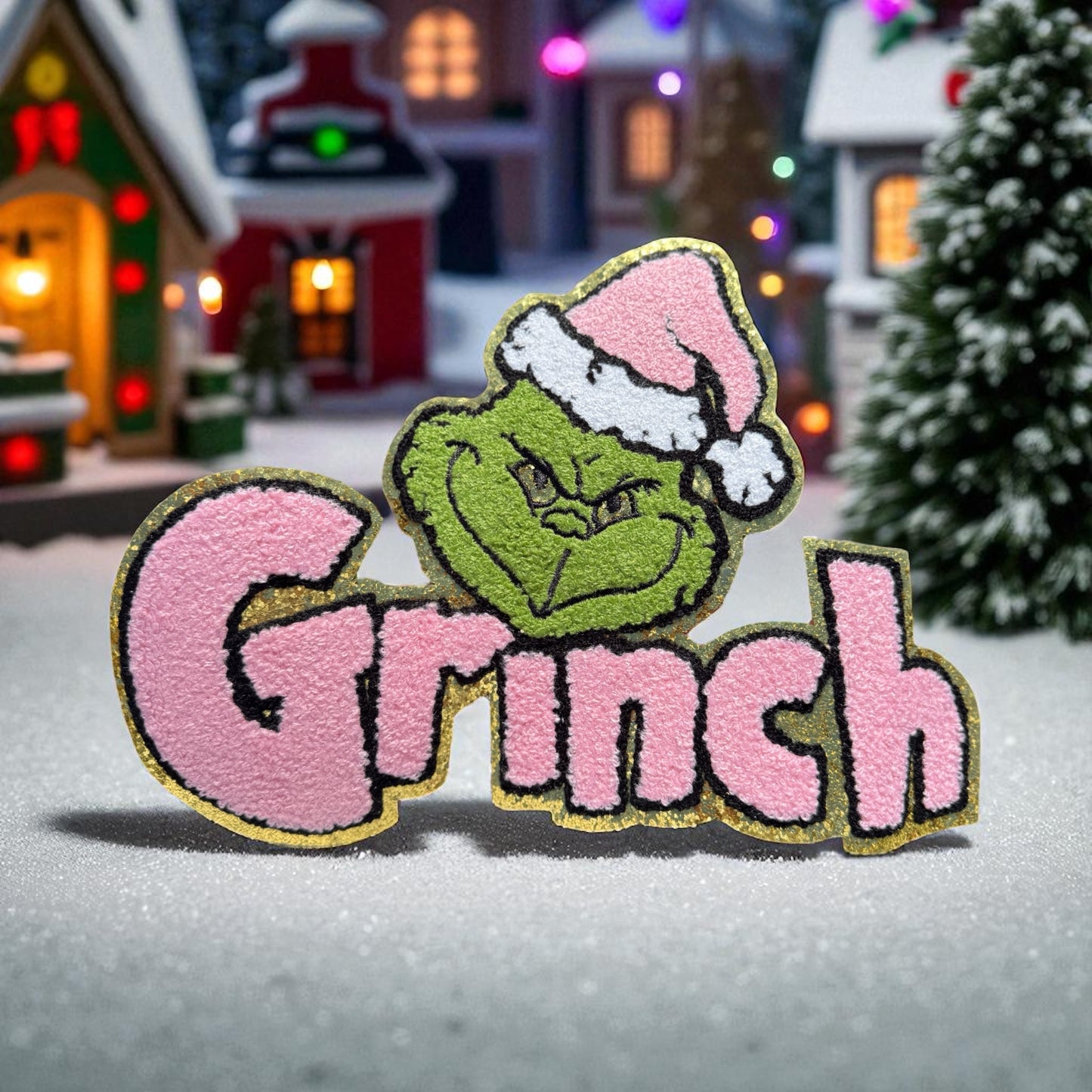 Pink Grinch Embroidered Patch