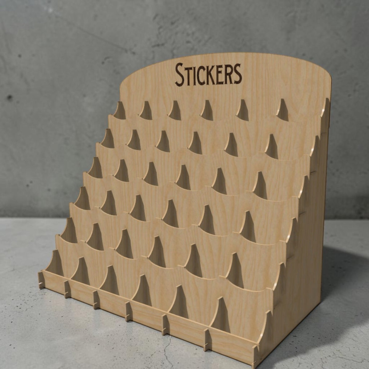 Wooden Sticker Display Stand | 20 or 36 Slot Organizer
