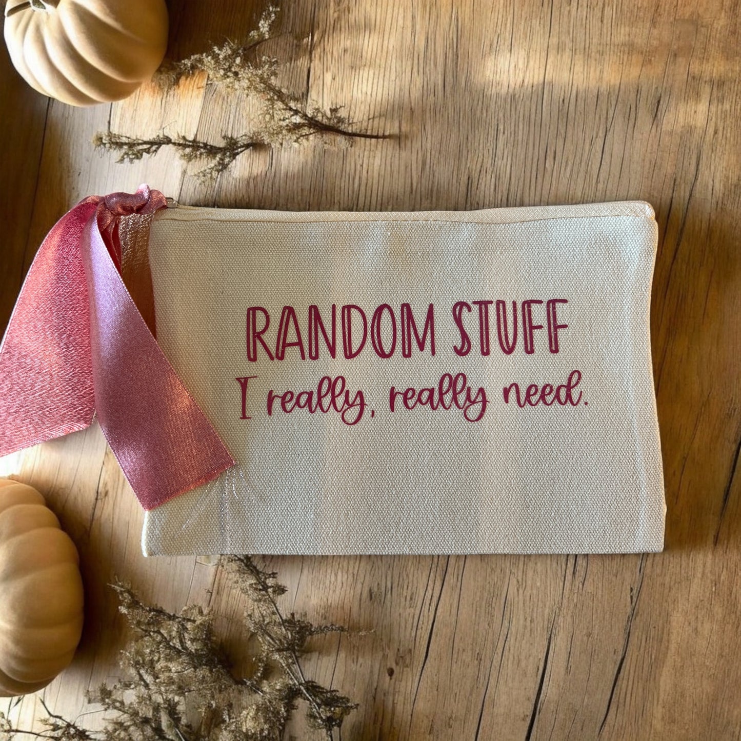 Make Up Bag w/Chiffon Ribbon