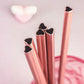 Pink Heart Stainless Steel Straw