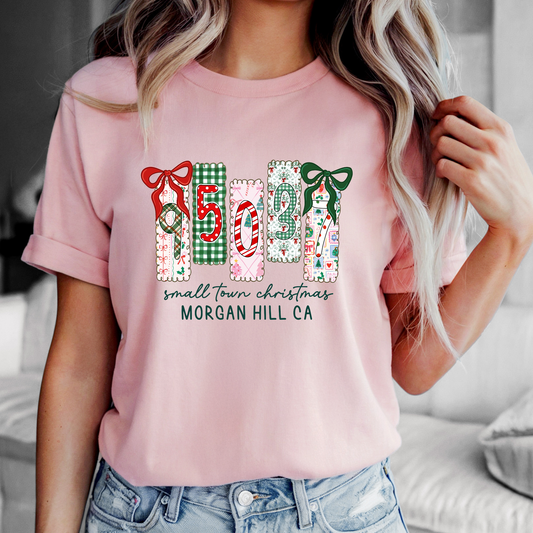 Small Town Christmas 95037 Zip Code T-Shirt