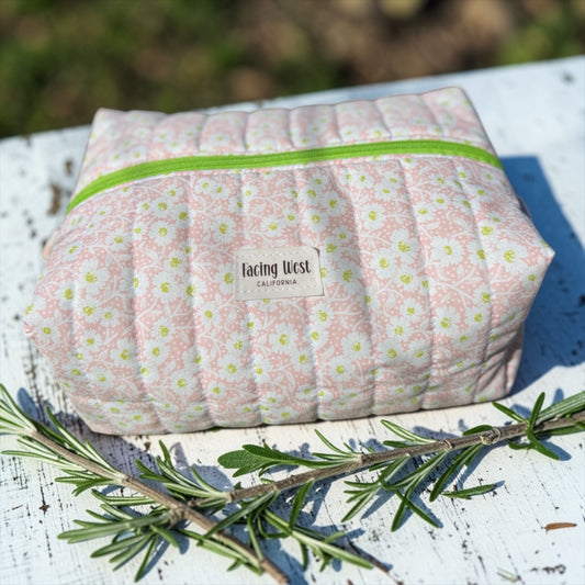 Peach Blossom Quilted Pouches