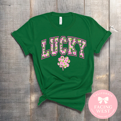 Pink Preppy Clover Graphic Tee