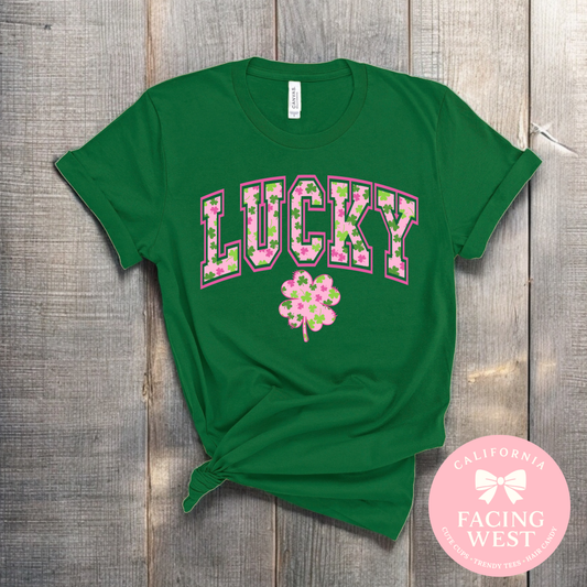 Pink Preppy Clover Graphic Tee
