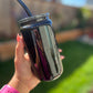 16 oz Black Glass Can with Black Glass Straw and lid