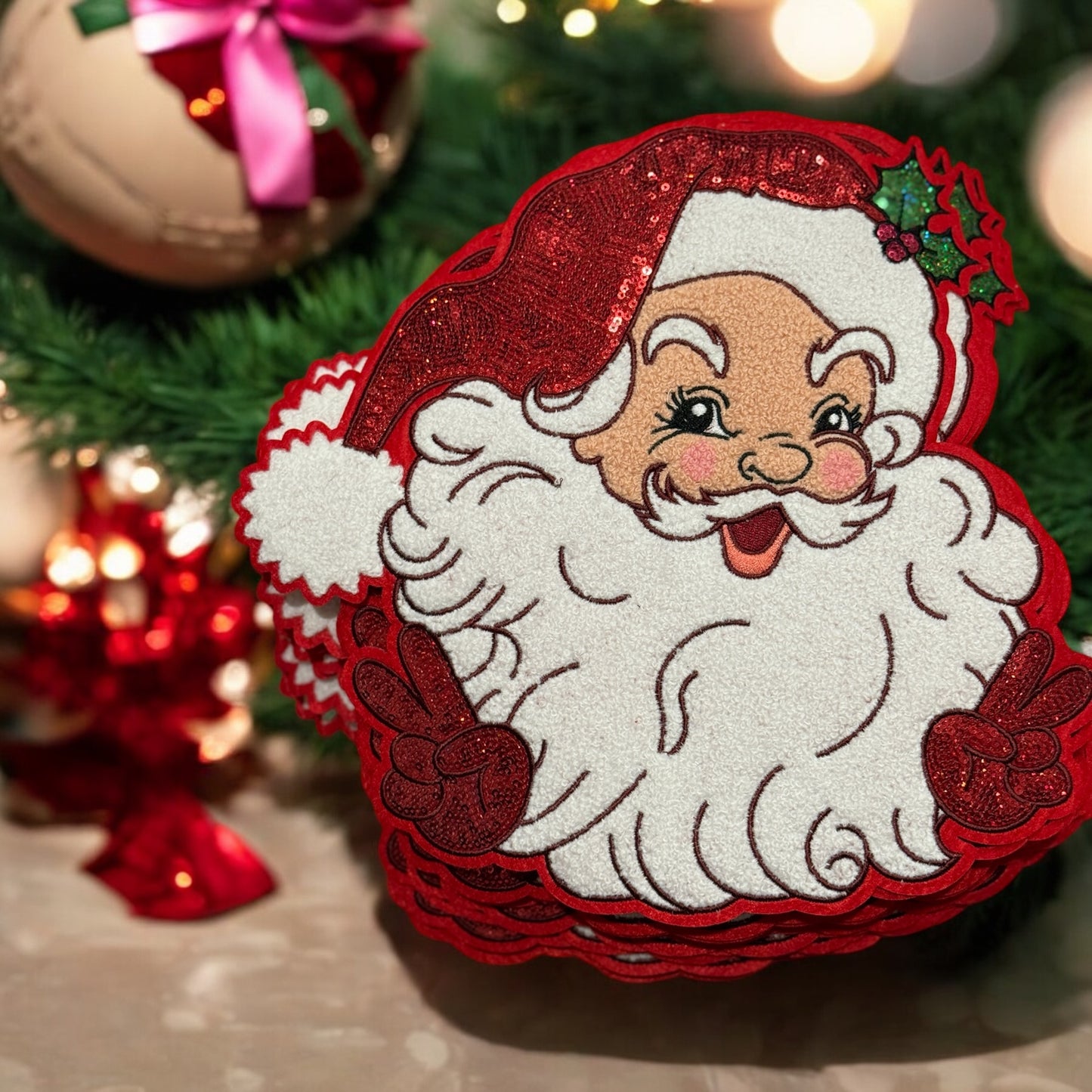 Christmas Chenille/Glitter and Sequined Patches