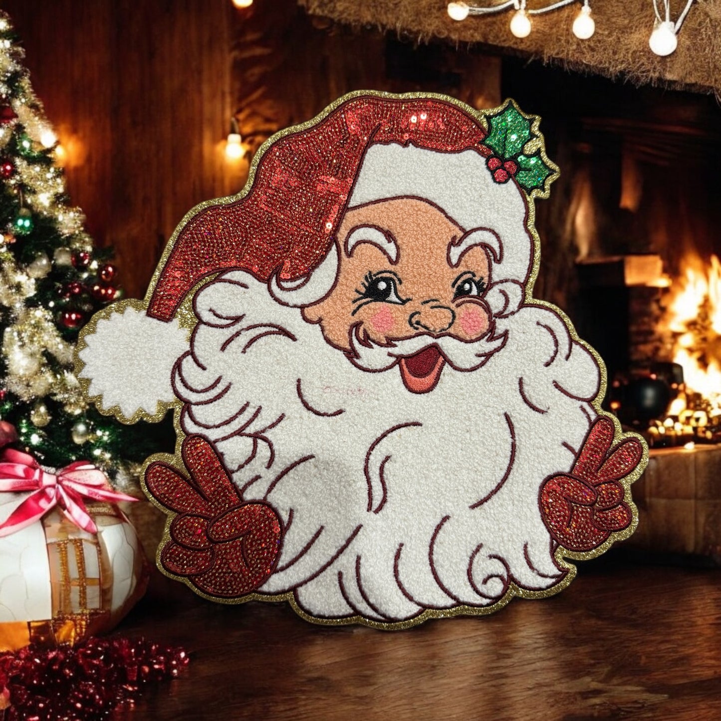 Christmas Chenille/Glitter and Sequined Patches