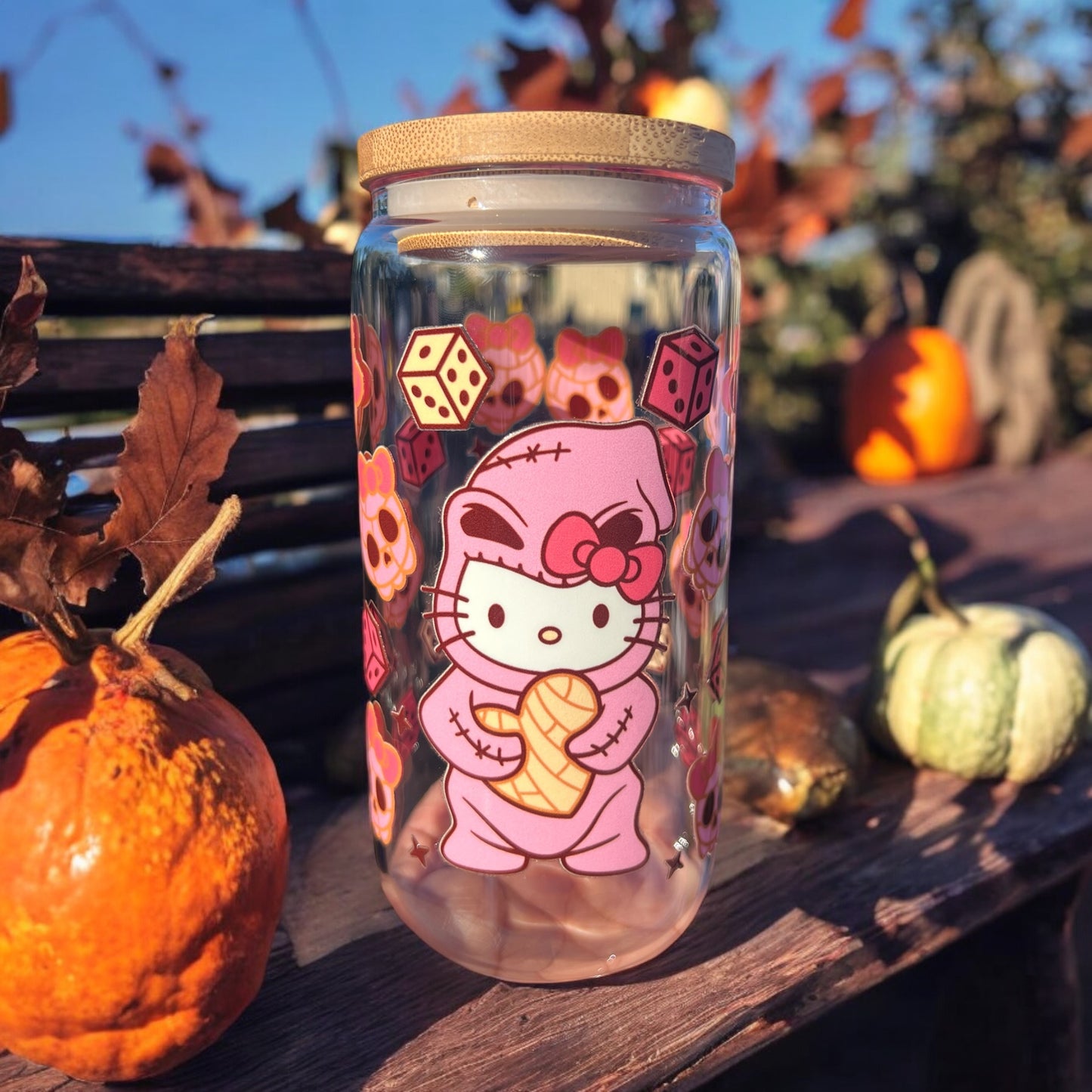 Ivori Exclusive 16oz Glass Can Tumblers with Bamboo Lid &amp; Glass Straw