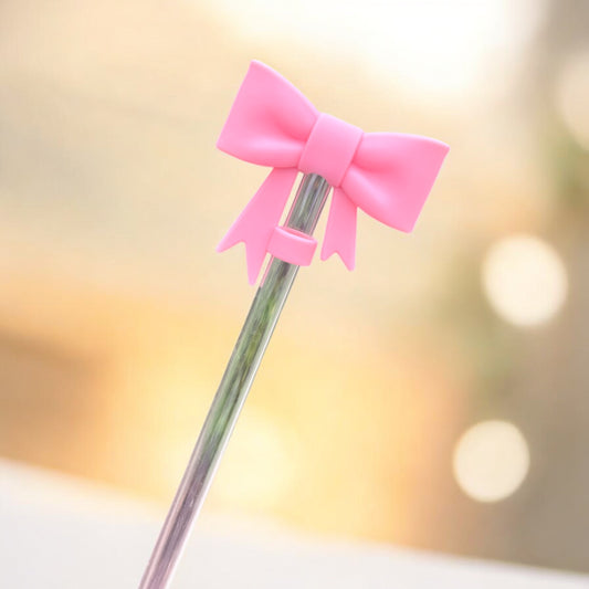 Bow Silicone Straw Topper