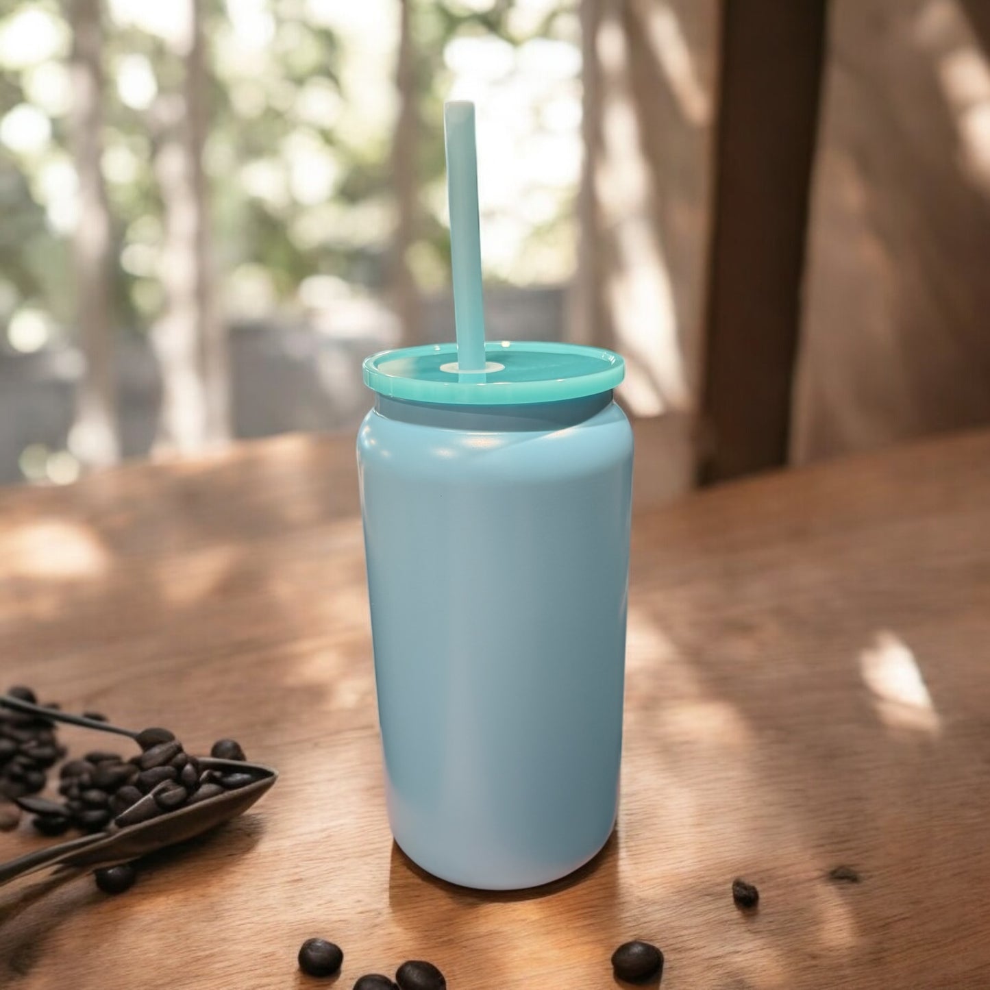 Stainless Steel Pastel Tumbler with Matching Lid and Straw