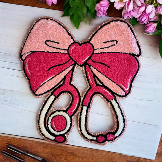 Glitter & Chenille Nurse Doctor Stethoscope Patch