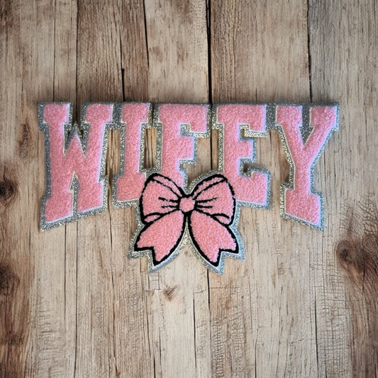 Wifey Chenille and Glitter Embroidered Patch