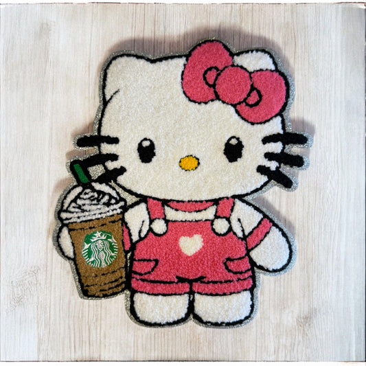 Kawaii Kitty Glitter & Chenille Embroidered Patch