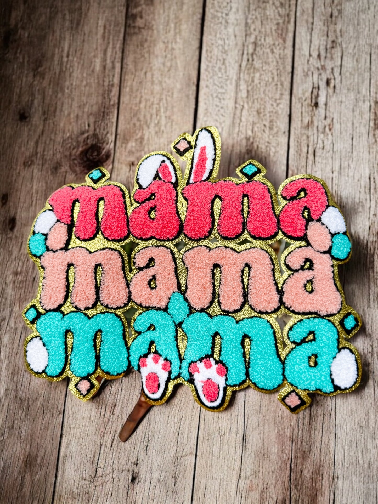 Easter Mama Chenille & Glitter Patch