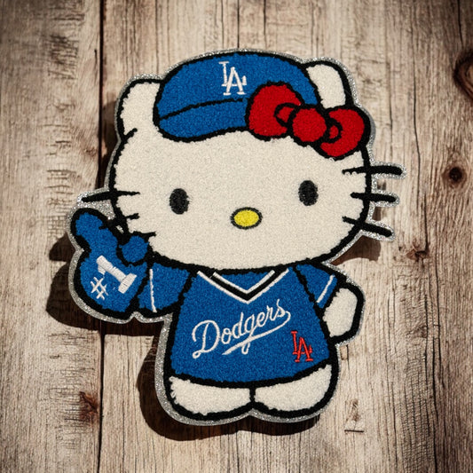 Kawaii Kitty Chenille Dodgers Patch