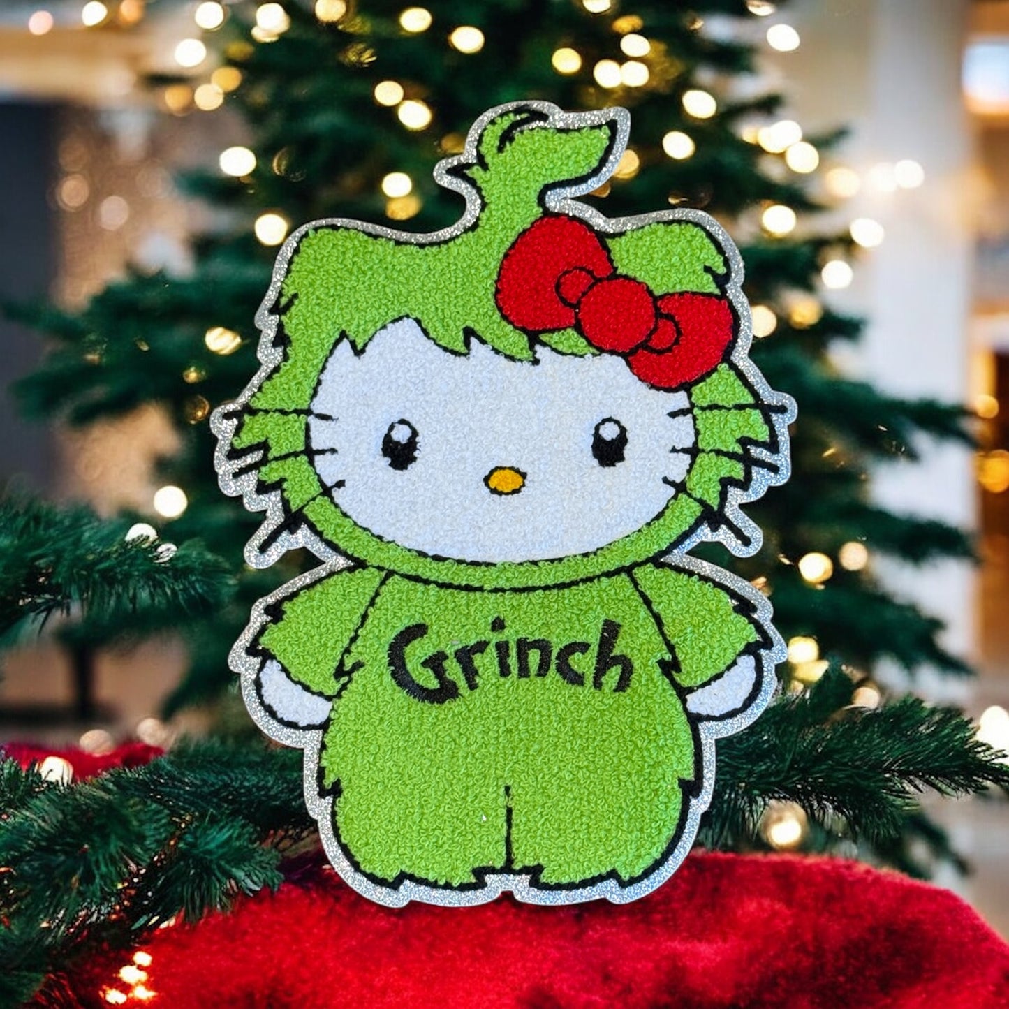 Kawaii Kitty Grinch Patch (10 Inch)