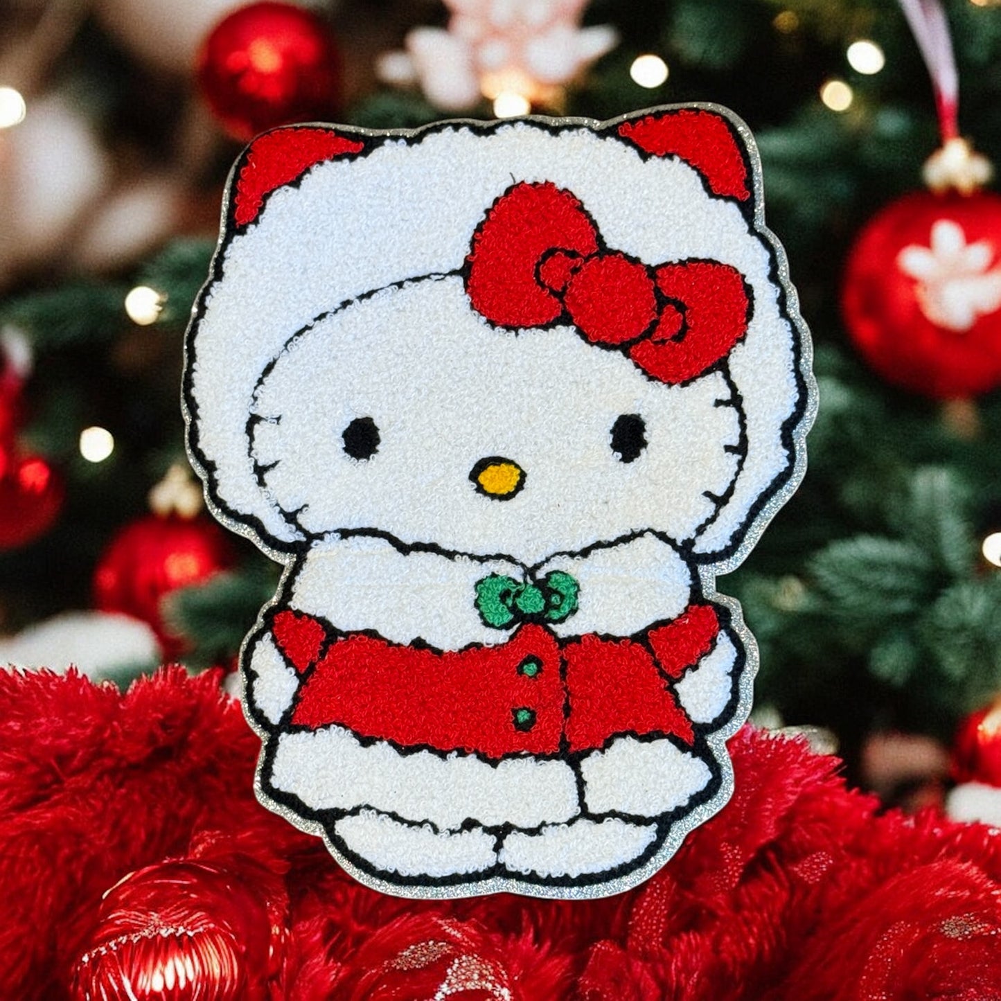 Santa’s Cutest Helper – Kawaii Kitty Mrs. Claus Patch (10")