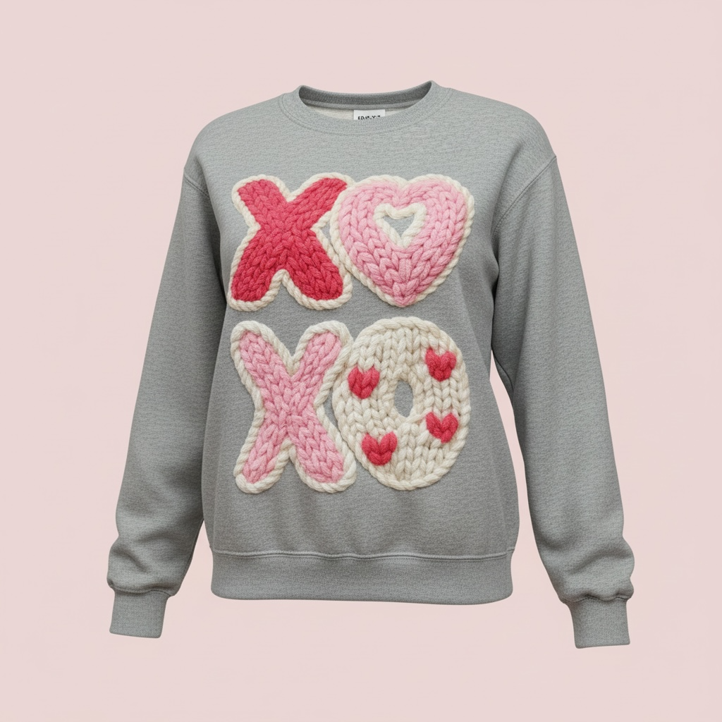XOXO Chunky Faux Knit Sweatshirt