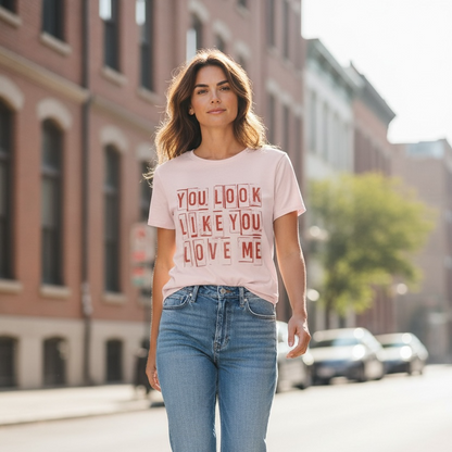 You Look Like You Love Me – Light Pink Graphic Tee