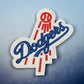 Los Angeles Dodgers logo patch on a blue background
