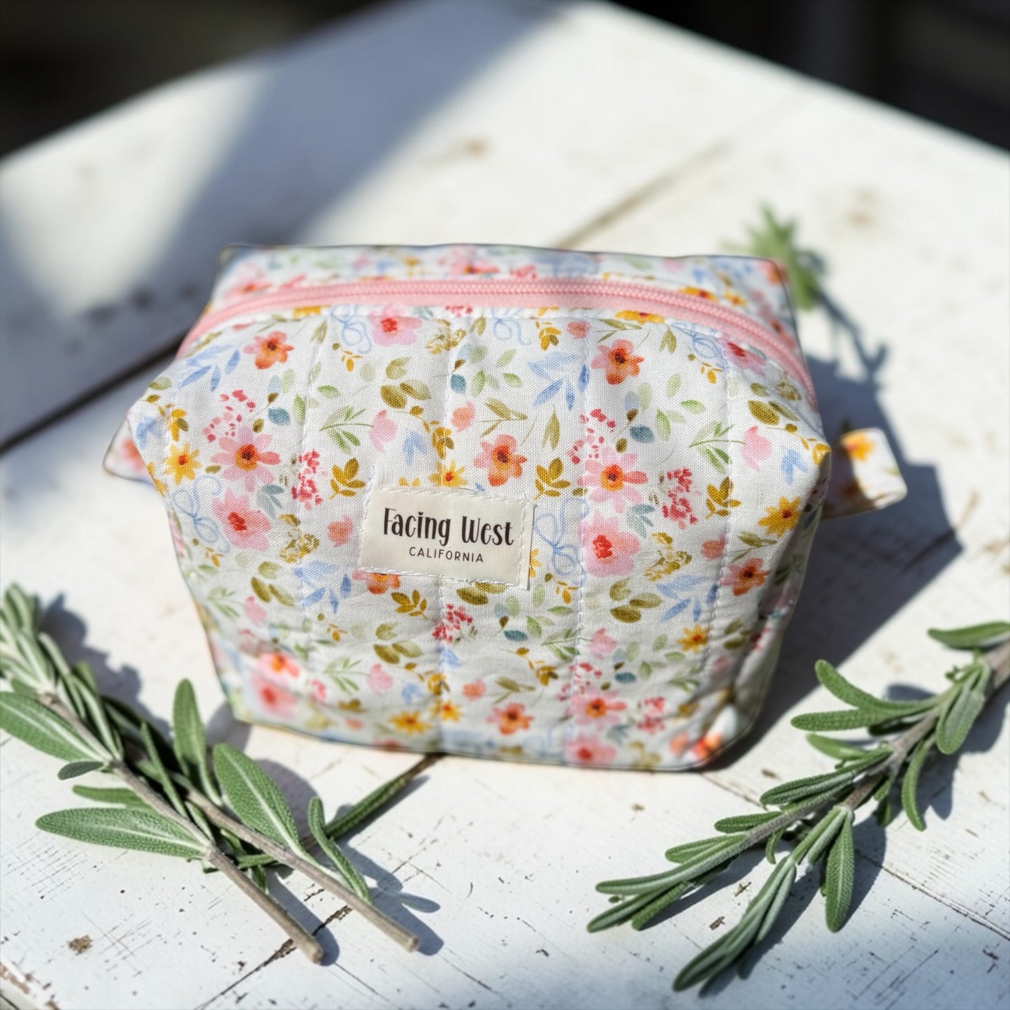 Blush Meadow Quilted Pouches