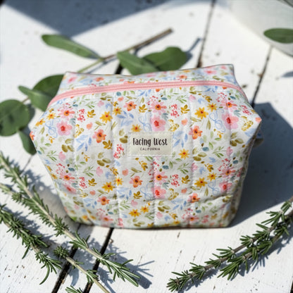 Blush Meadow Quilted Pouches