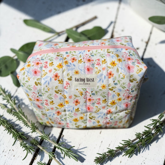 Blush Meadow Quilted Pouches