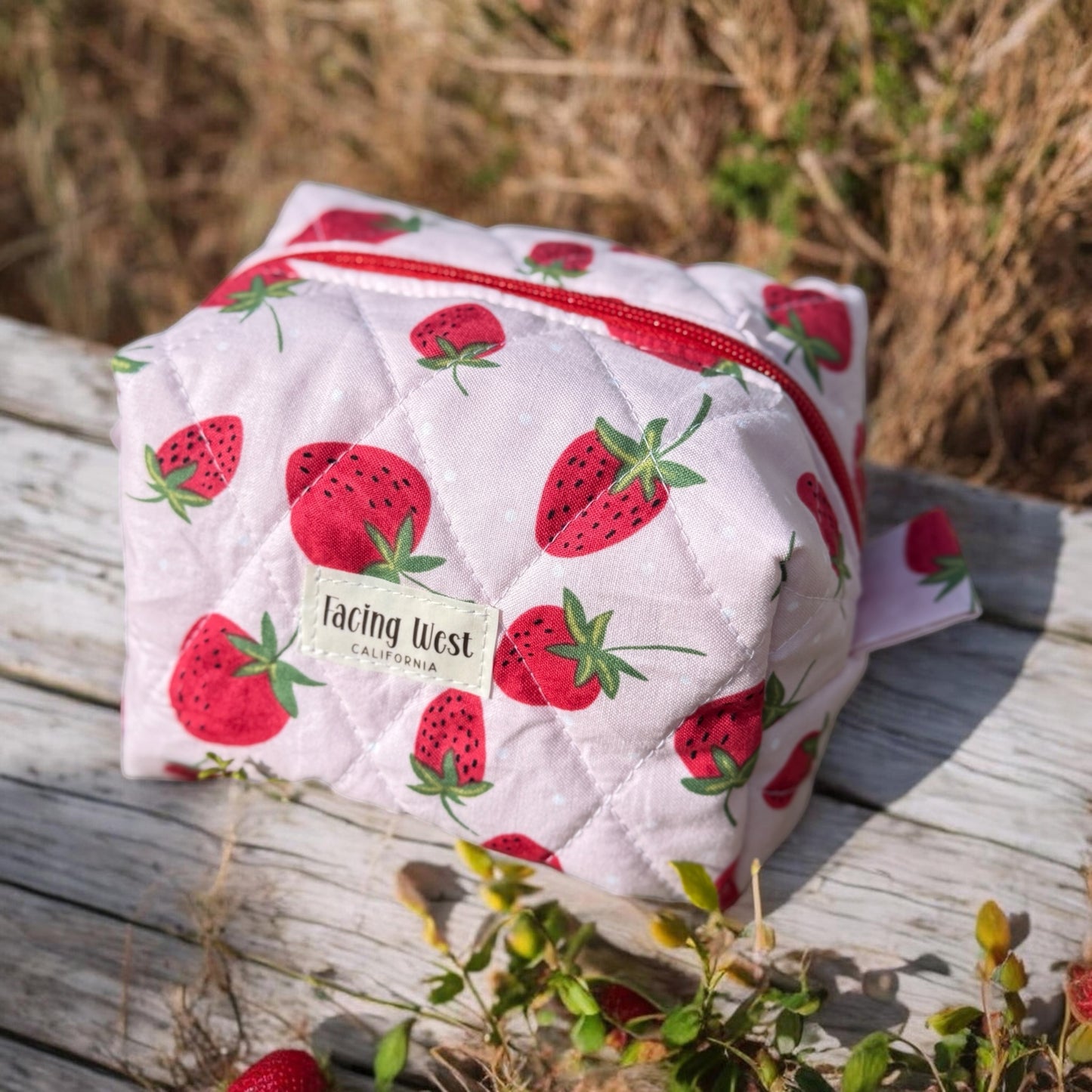 Sweet Strawberry Patch Quilted Pouches
