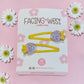 Kawaii Strawberry Hair Clips (2 Pack) – Handmade Snap Clips