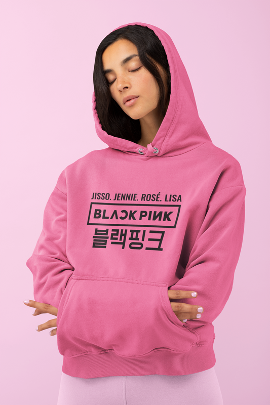 Azalea Pink Hoodie with BlackPink Logo – K-Pop Fan Pullover