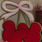 Disney Inspired Cherries and Bow Chenille and Glitter Patch